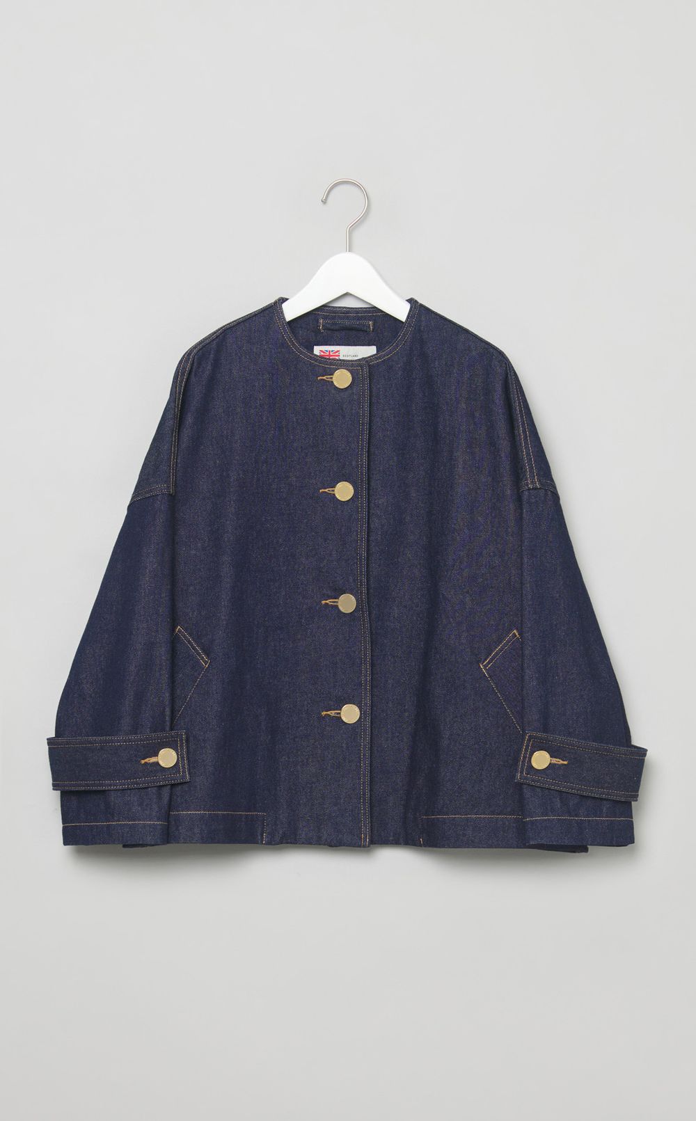 デニムノーカラージャケット