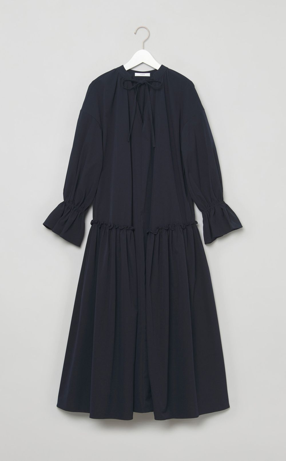 ネックリボンギャザーワンピース