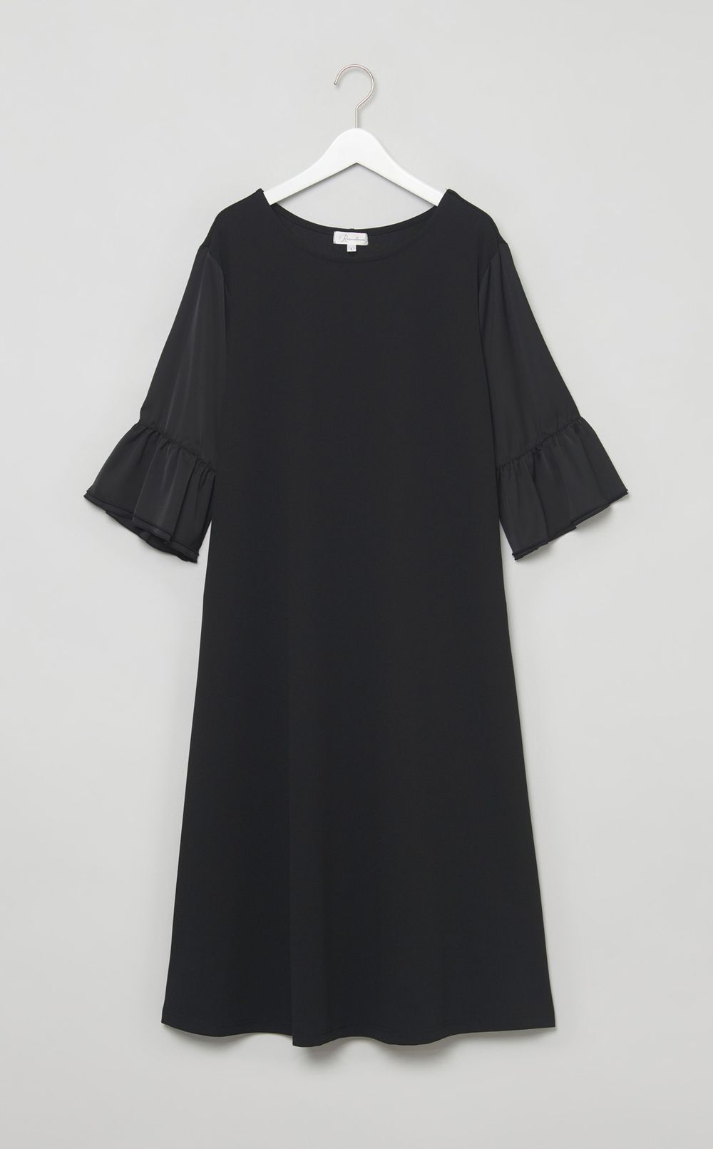 ベルスリーブジャージーワンピース