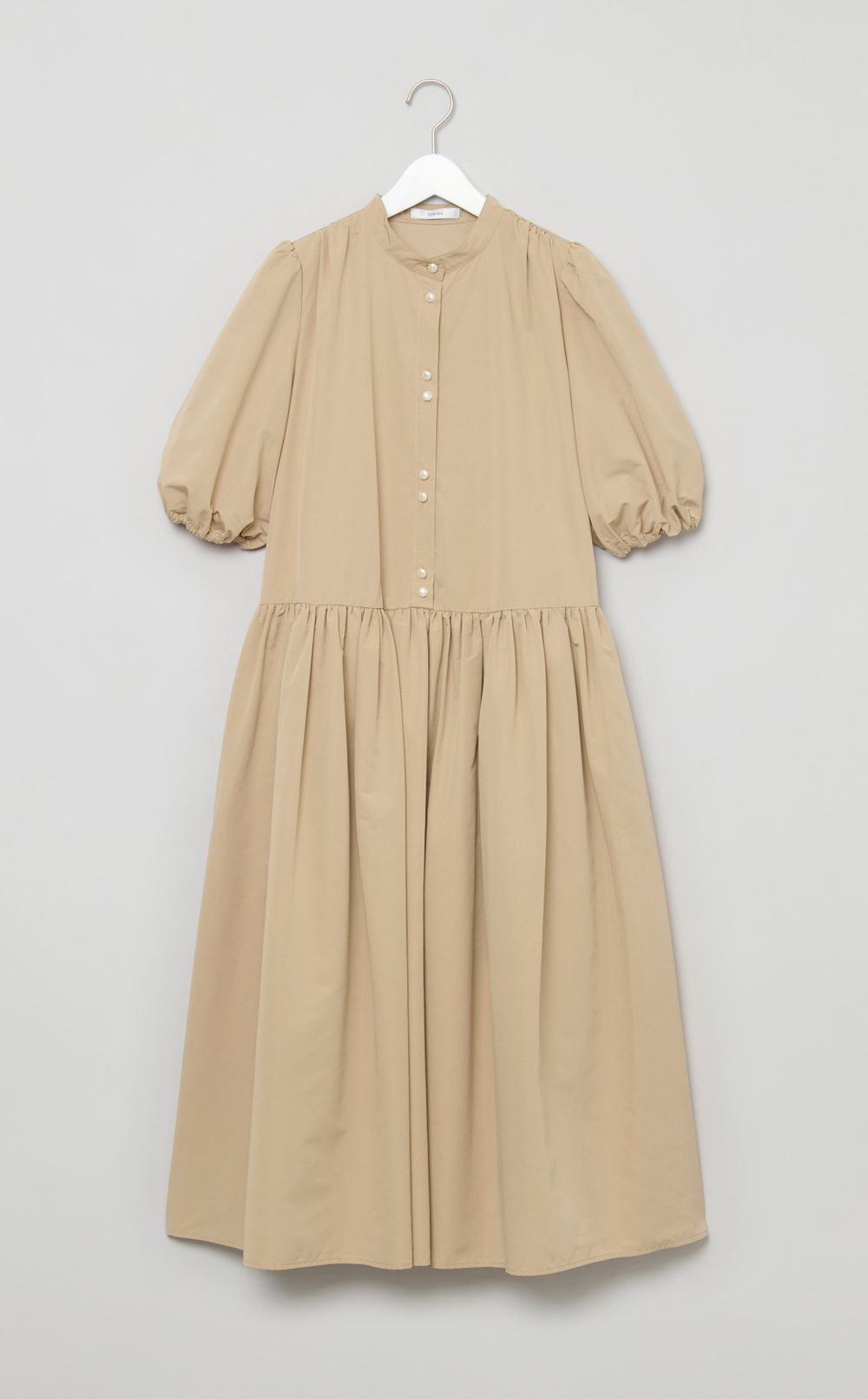 ハーフパフスリーブシャツワンピース