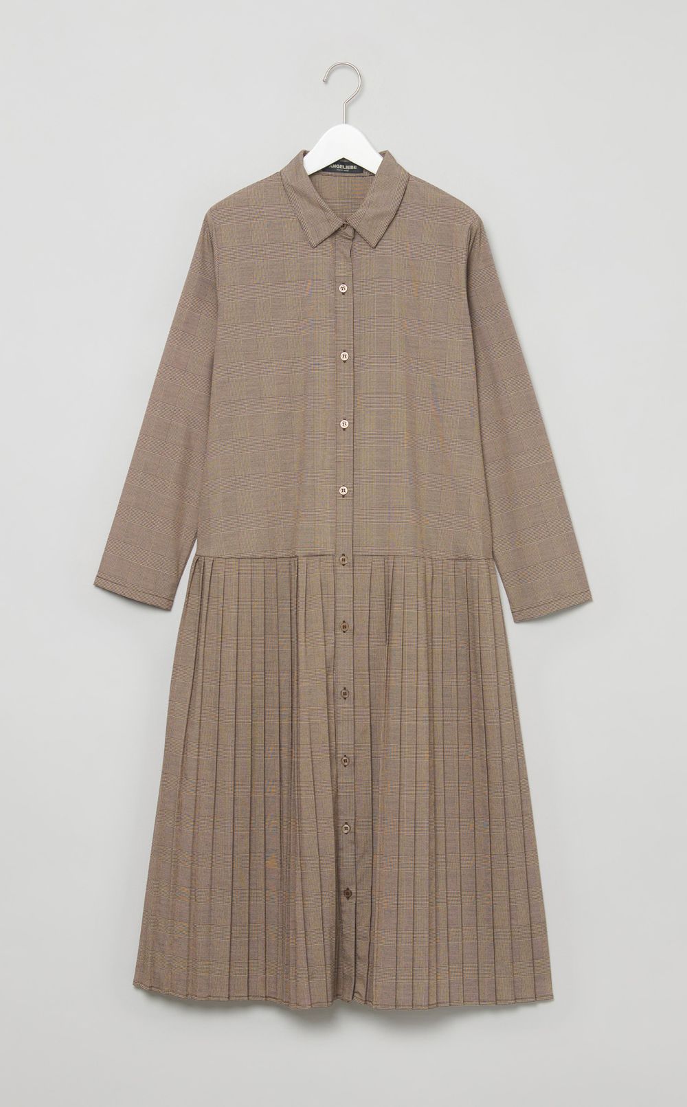 プリーツシャツワンピース