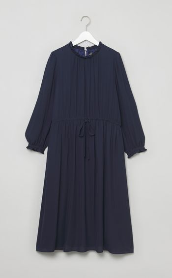 プチフリルシフォンギャザーワンピース