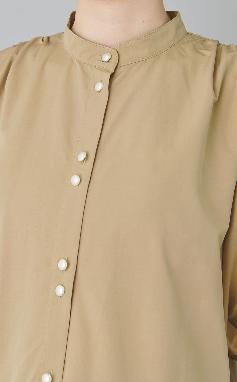 ハーフパフスリーブシャツワンピース