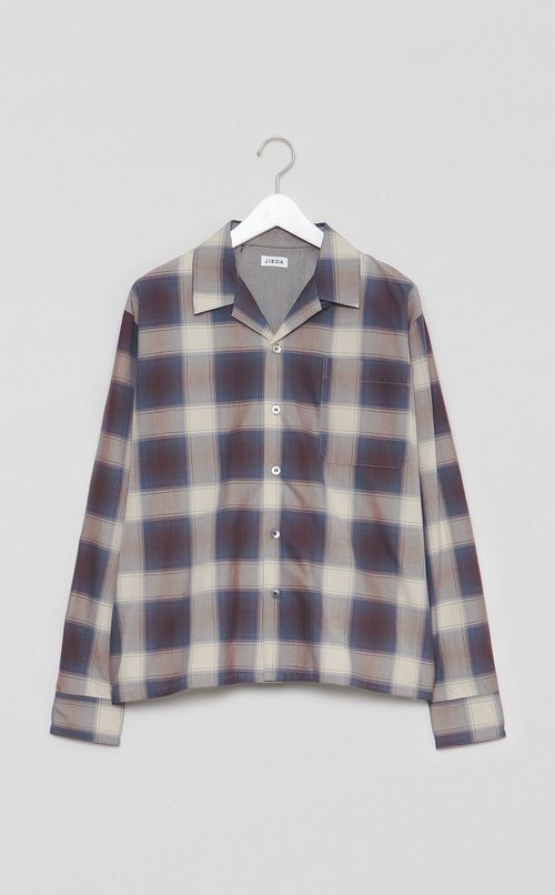 チェックオープンカラーシャツ