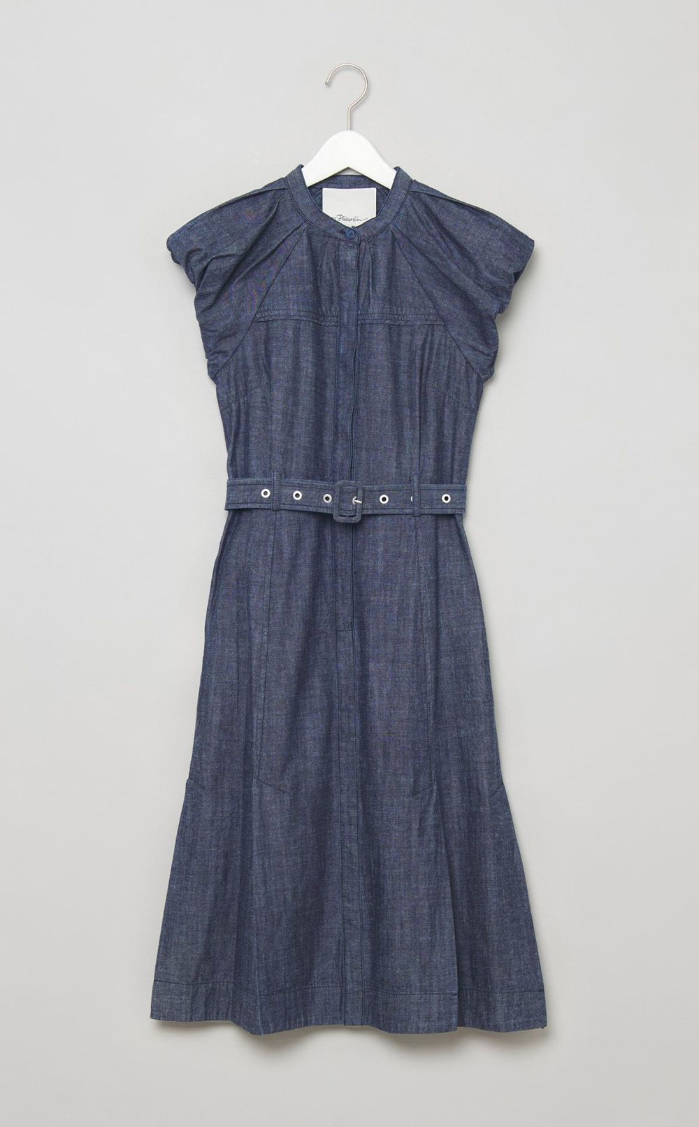 シャンブレーパフスリーブワンピース