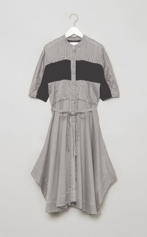 ストライプバンドカラーワンピース