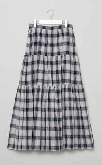 チェックティアードロングスカー卜