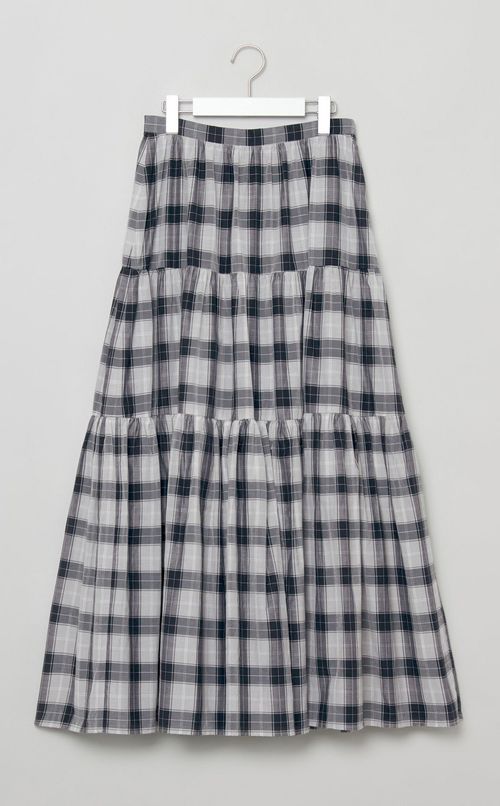 チェックティアードロングスカー卜