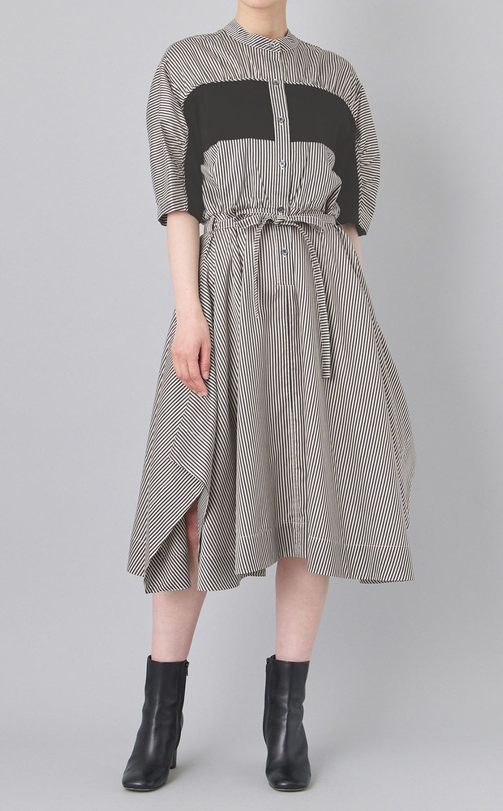 ストライプバンドカラーワンピース