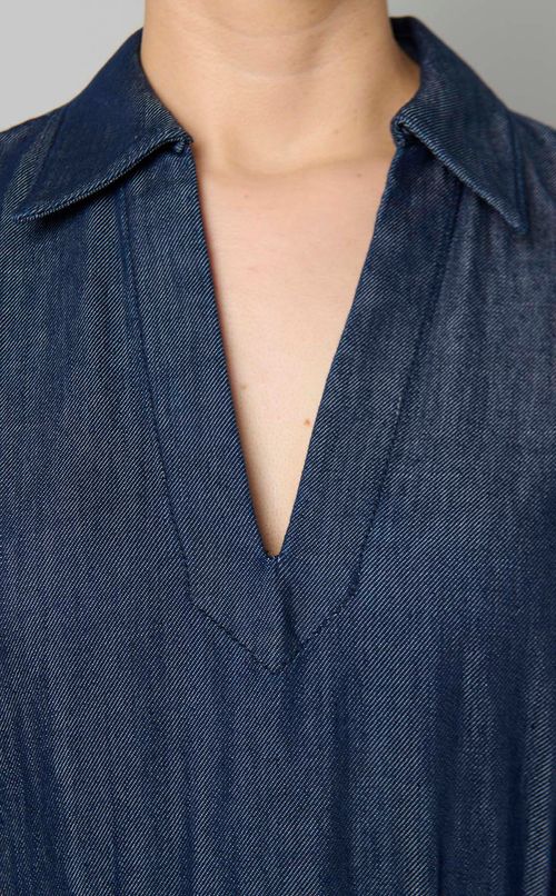 ライトデニムスキッパーロングワンピース