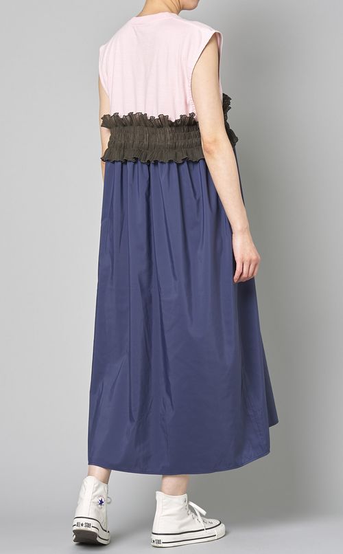 ダブルフリルノースリーブワンピース