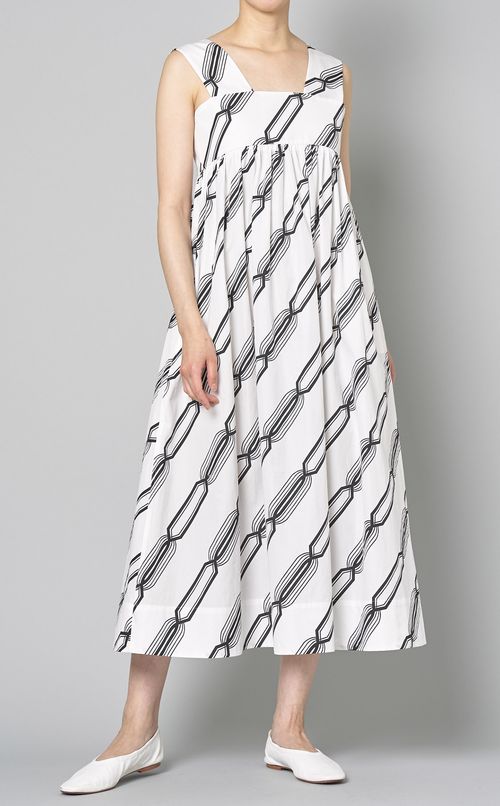 プリントレイヤードワンピース