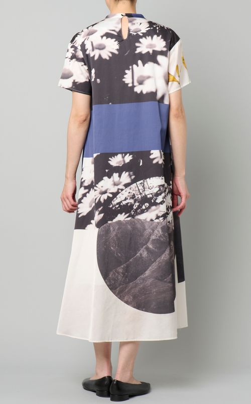 ミックスプリントAラインワンピース