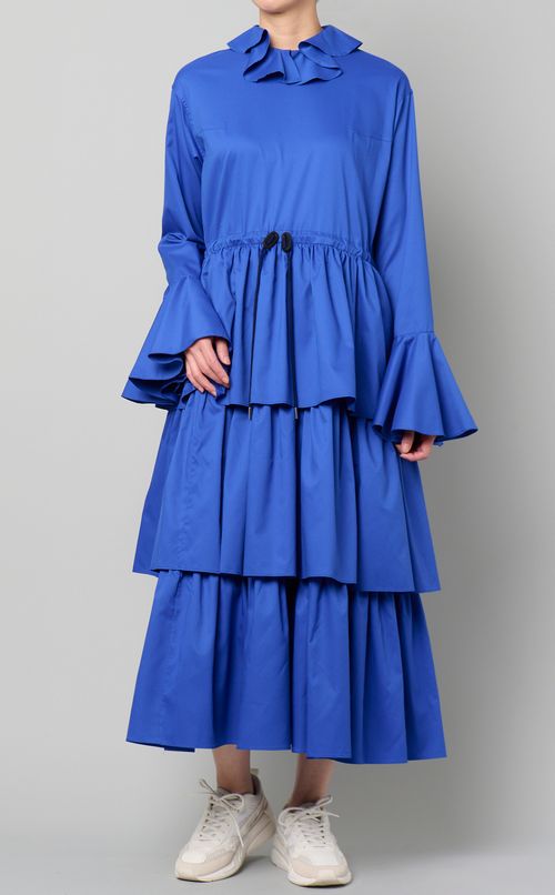 ナイロンフリルロングワンピース