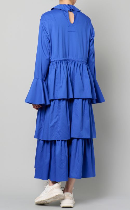 ナイロンフリルロングワンピース