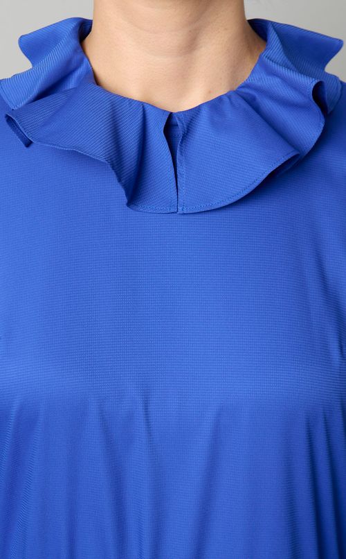 ナイロンフリルロングワンピース