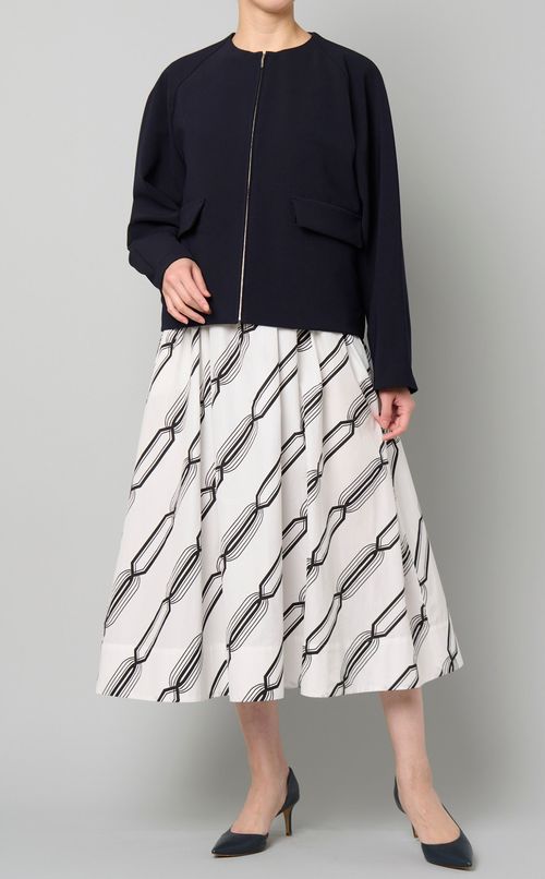 ノーカラーフロントジップジャケット