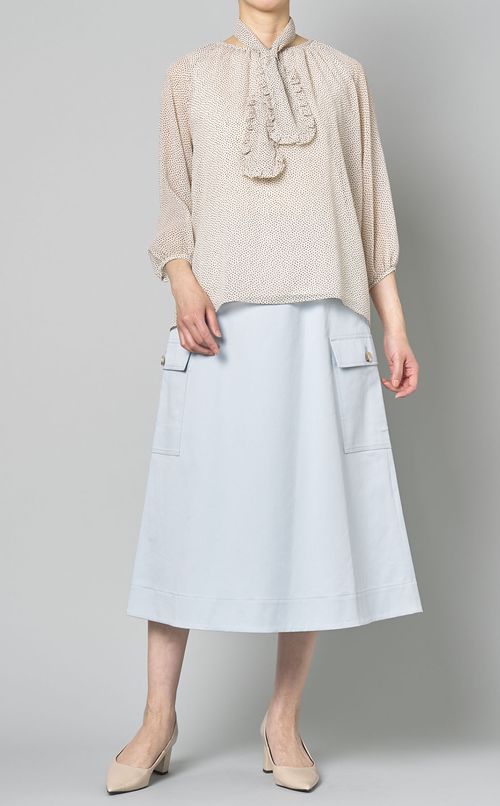 プルオンギャザーフレアスカート