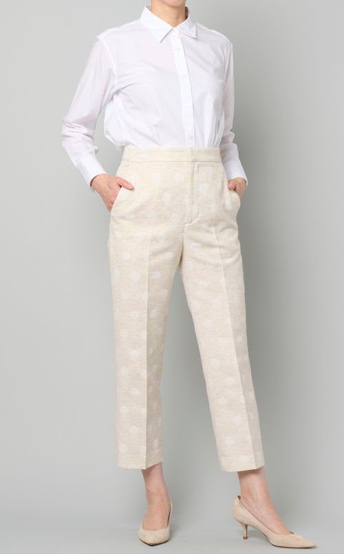 ドットジャガードストレートパンツ