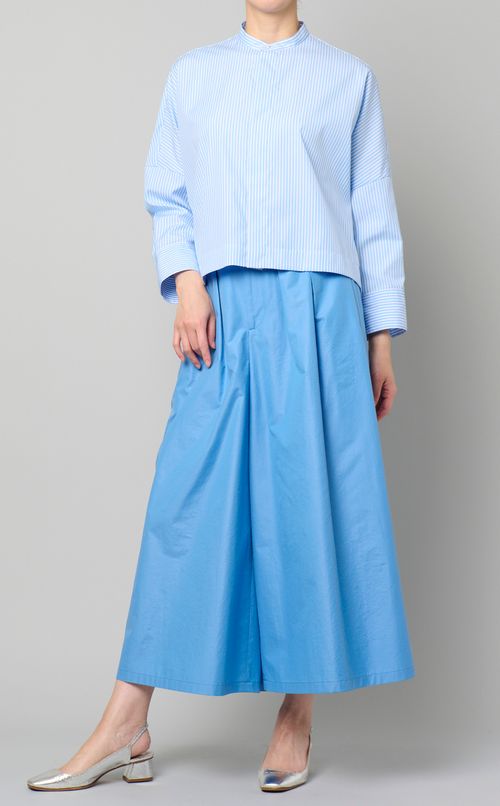 クロップドバンドカラーシャツ