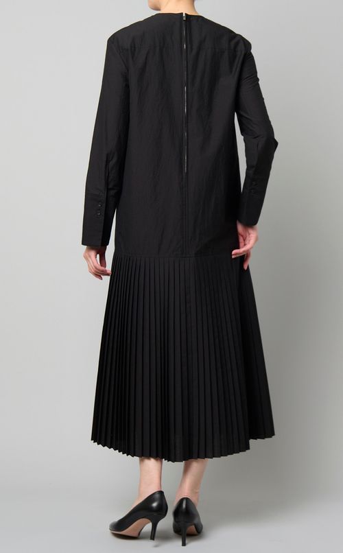 コットンナイロンヘムプリーツドレス