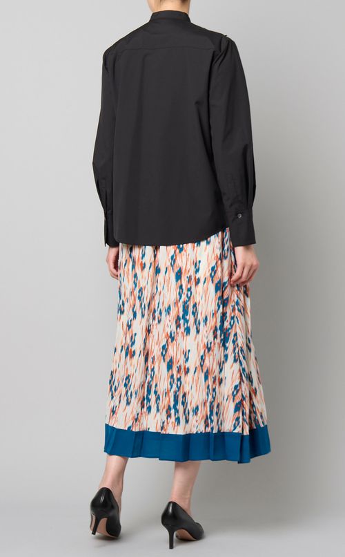 タックフリルバンドカラーシャツ