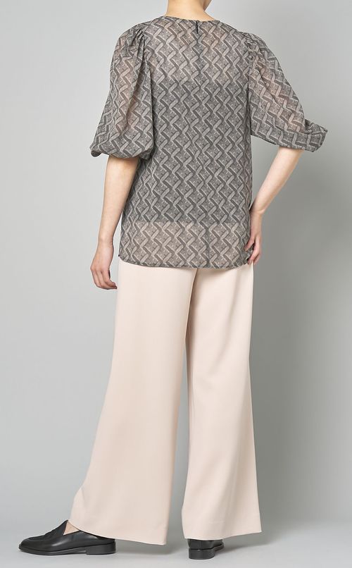 ジオメトリックプリントブラウス