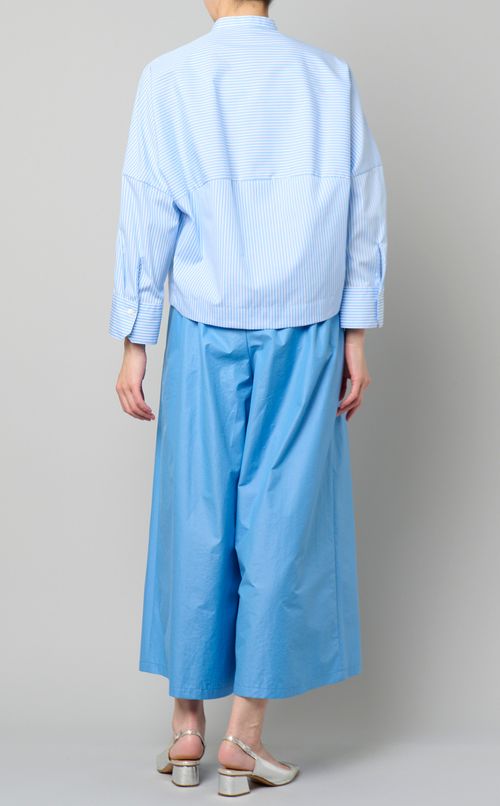 クロップドバンドカラーシャツ