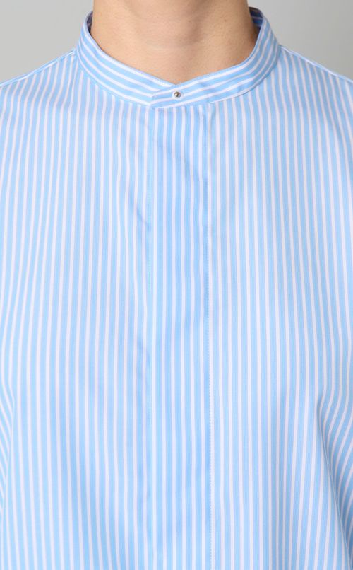 クロップドバンドカラーシャツ