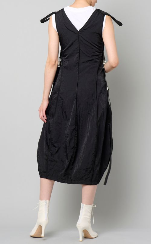 バッグディテールジップアップワンピース