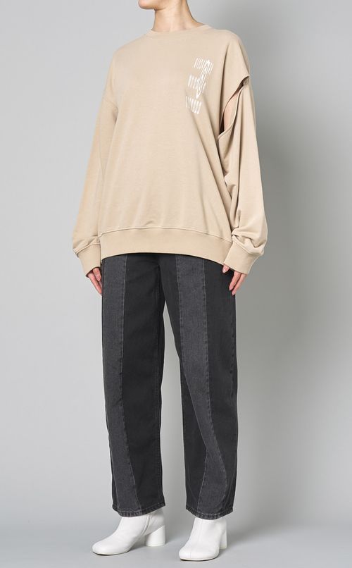 カットアウトスリーブスウェットトップス