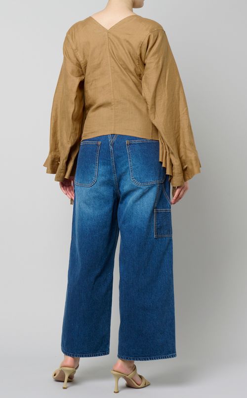 リネンボリュームスリーブブラウス