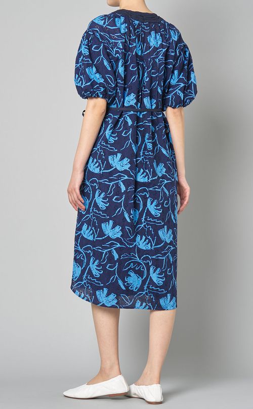 レースフラワープリントワンピース