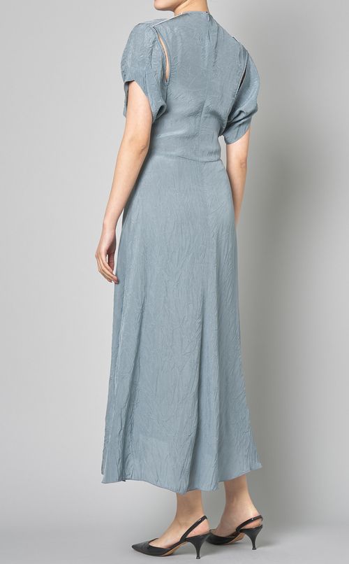 カットアウトショルダーミディワンピース