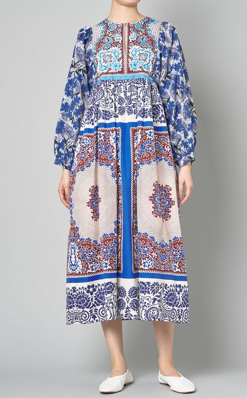 フォークロアプリントコットンワンピース