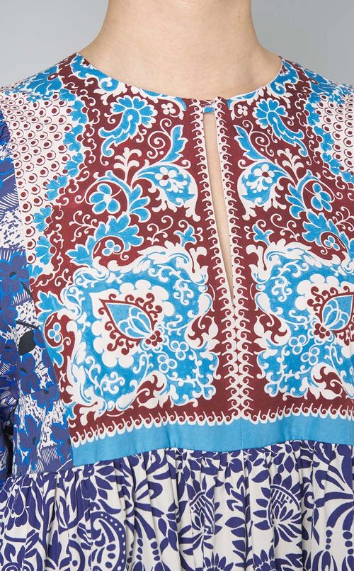 フォークロアプリントコットンワンピース