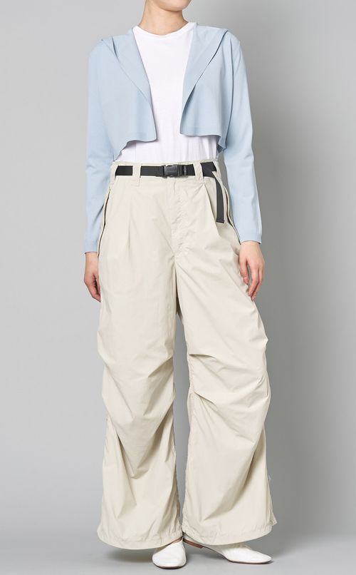 フーディショートカーディガン