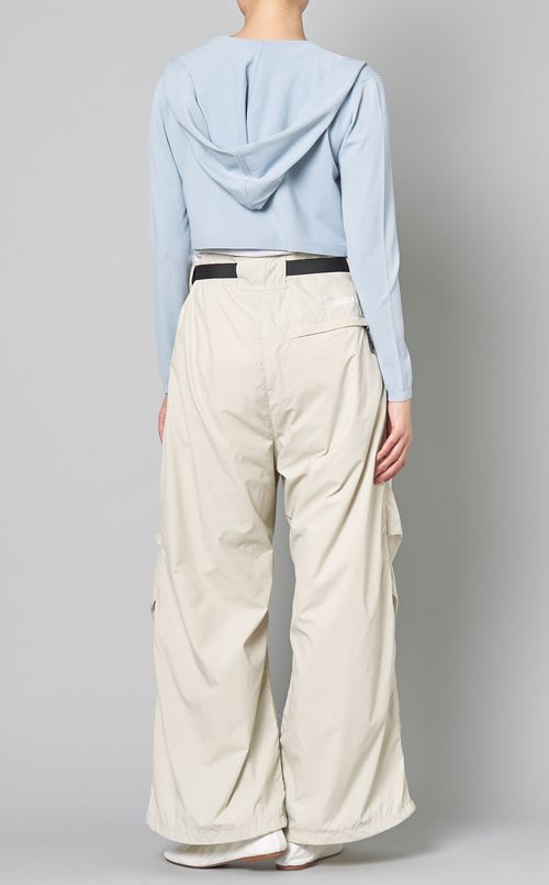 フーディショートカーディガン