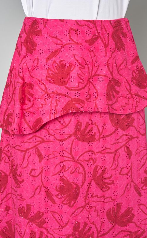 レースフラワープリントフレアスカート