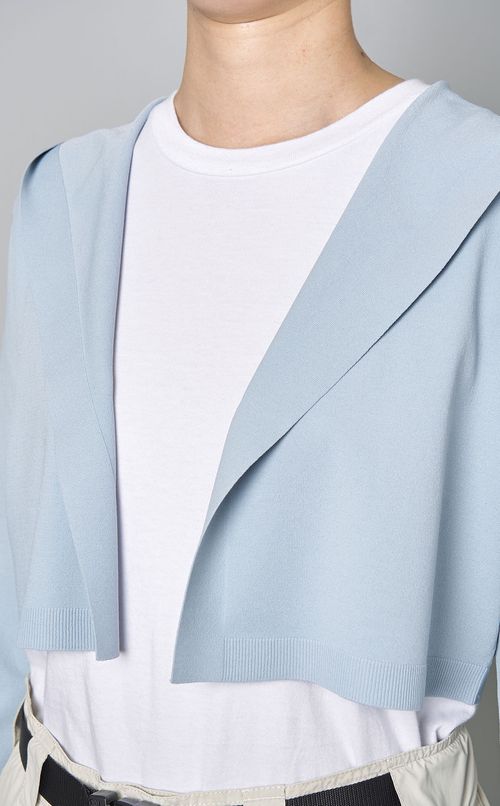 フーディショートカーディガン