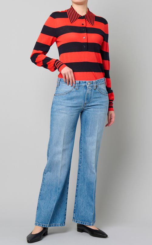 ボーダーポロニットプルオーバー