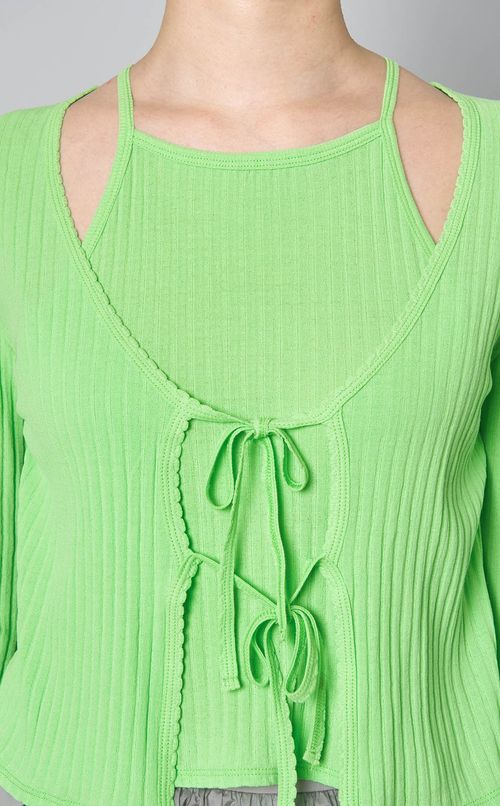 コットンシアーリブカーディガン