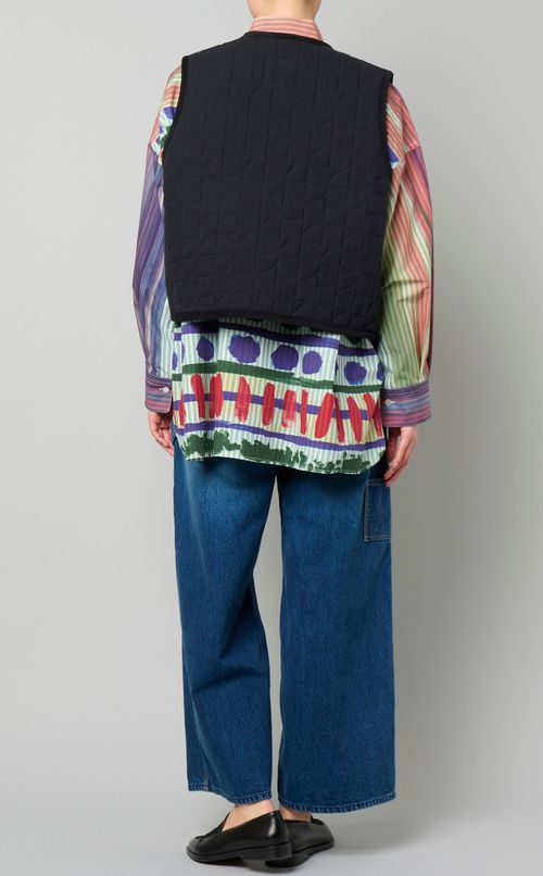 リーフキルティングクロップドベスト