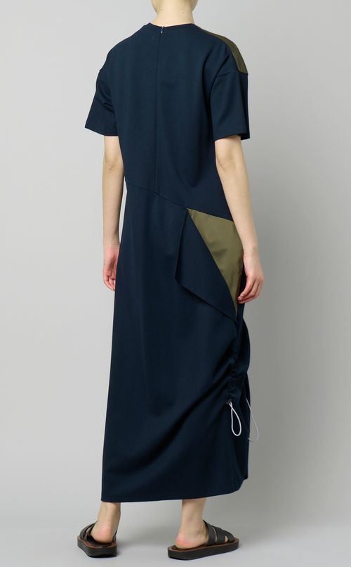 異素材ドッキングポンチワンピース