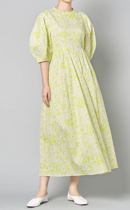 ジオメトリックプリントコクーンドレス