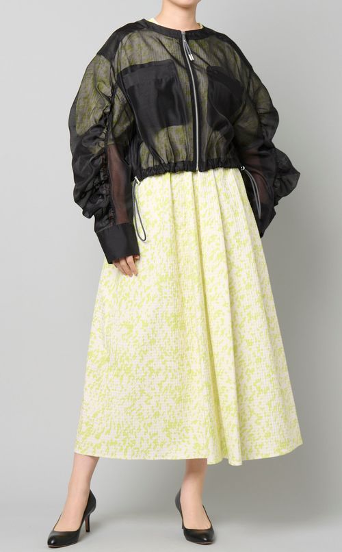 ジオメトリックプリントコクーンドレス