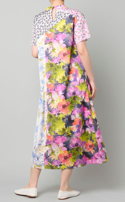 ミックスプリントAラインワンピース