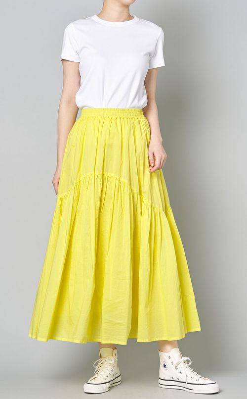 コットンギャザーフレアスカート