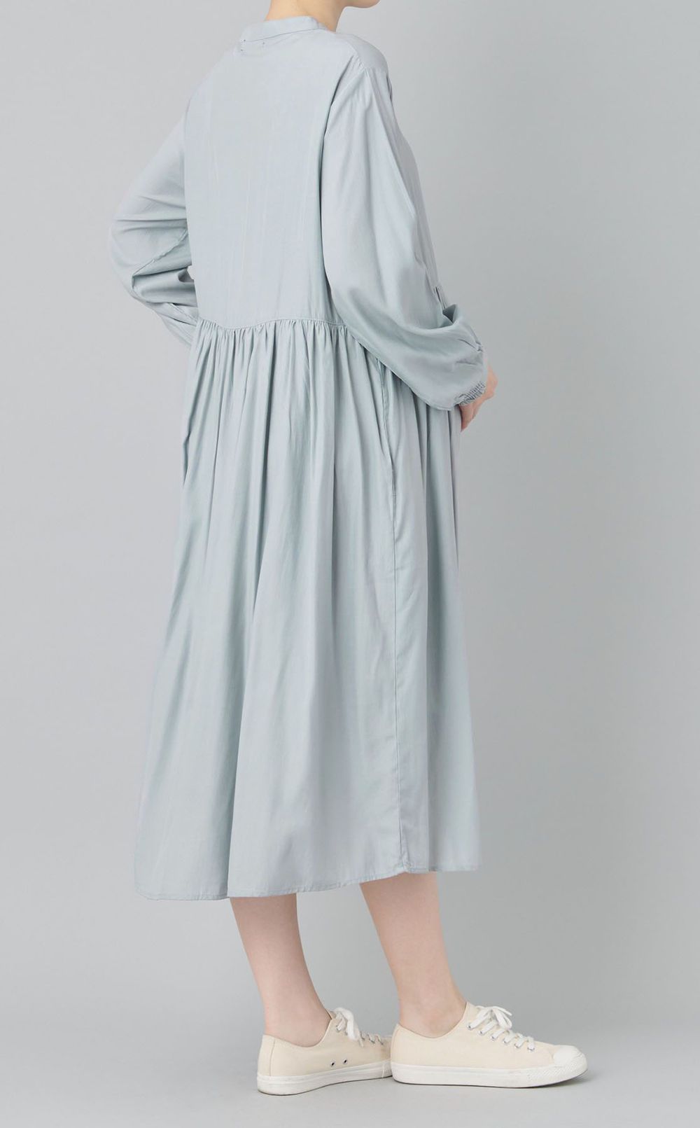 ウエスト切替ギャザーワンピース