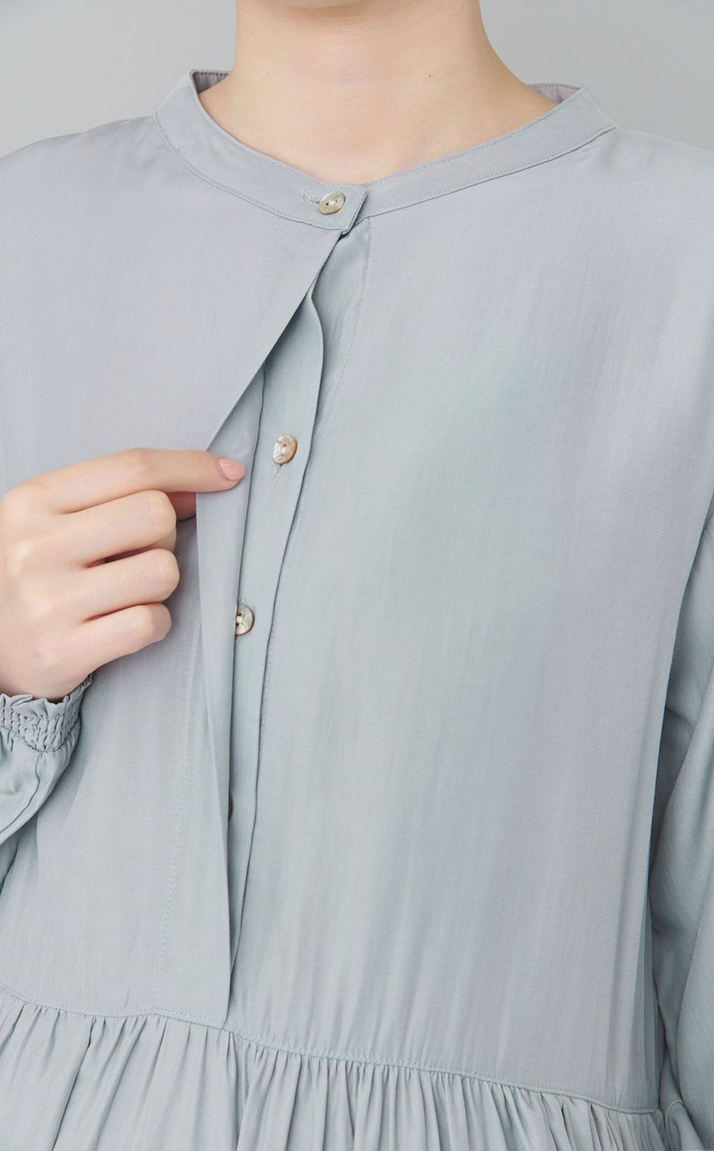 ウエスト切替ギャザーワンピース